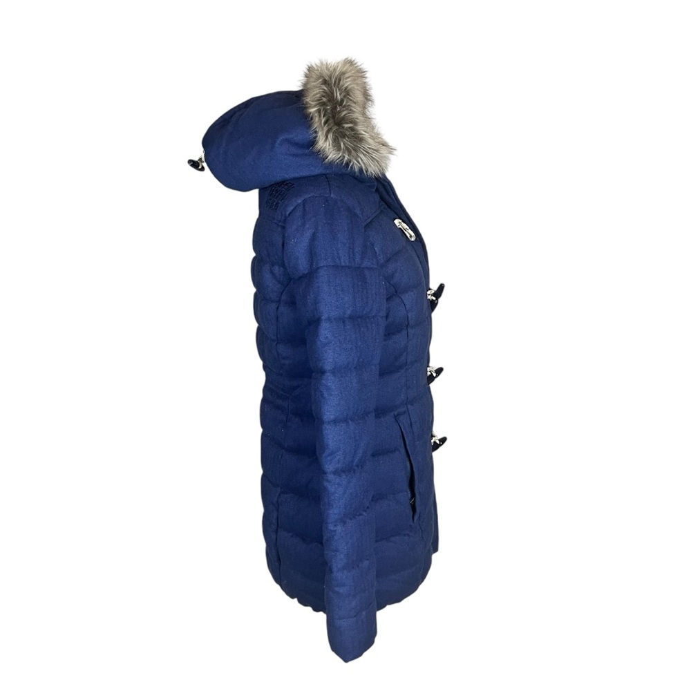 SUPERDRY Fur Hooded Padded Duffle Parka Jacket Women Size S - Picture 3 of 11